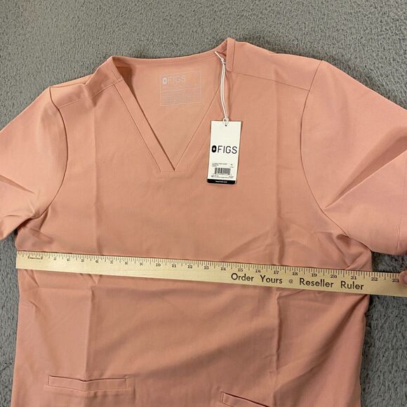 Figs Womens Casma Three Pocket Scrub Top size XL Pink Sand NEW - Picture 5 of 6